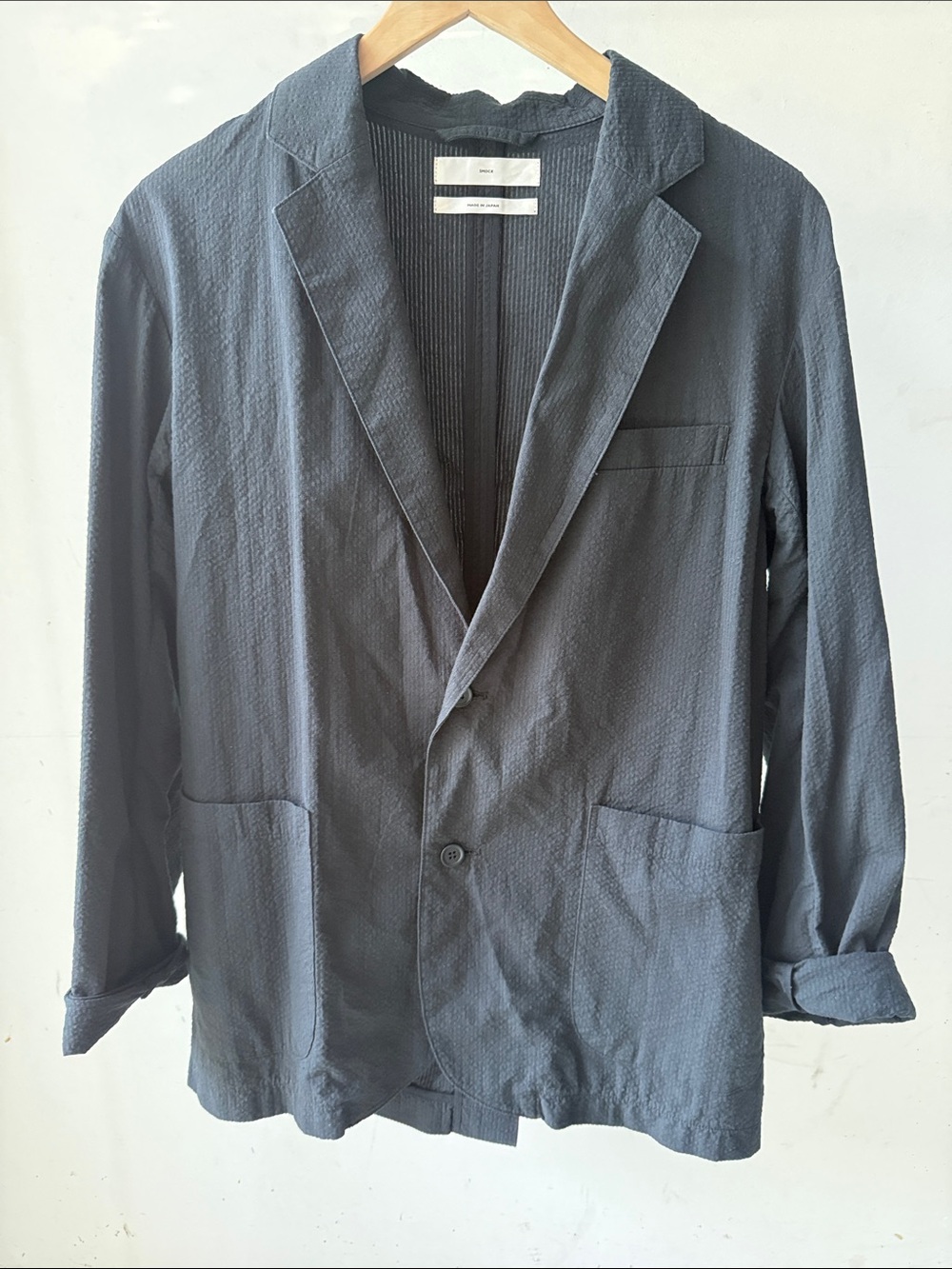 Men's Textured 2-Button Blazer/Chore Jacket - Black